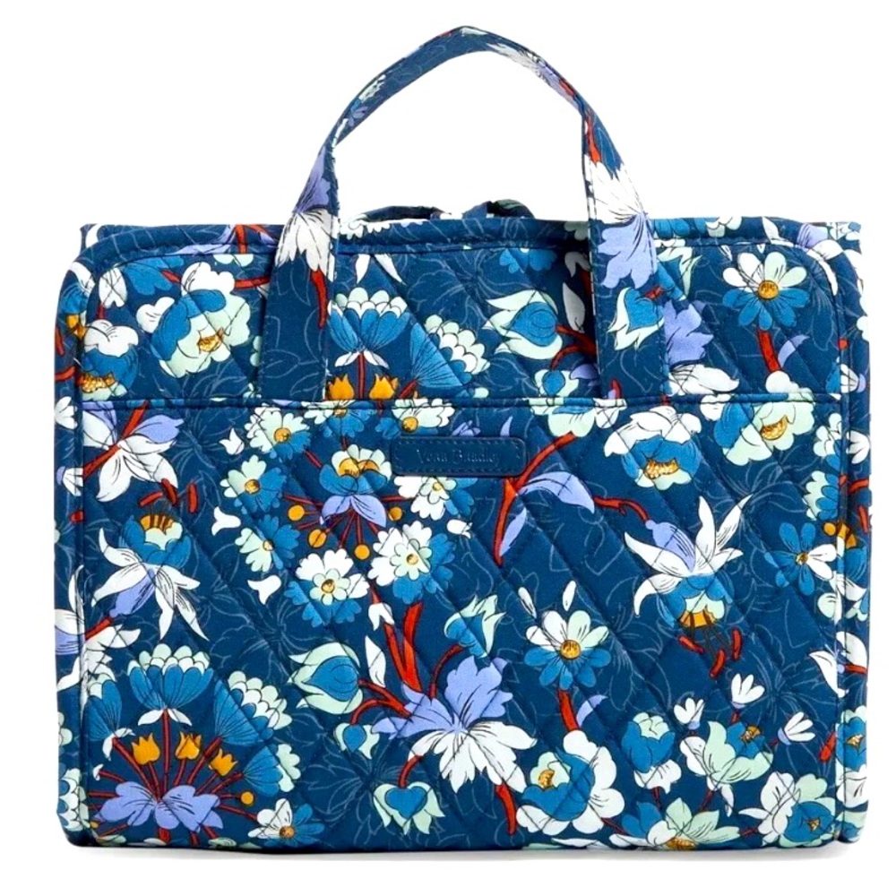 Vera Bradley Blue Hanging Organizer Bathroom Makeup Travel - Floral Burst